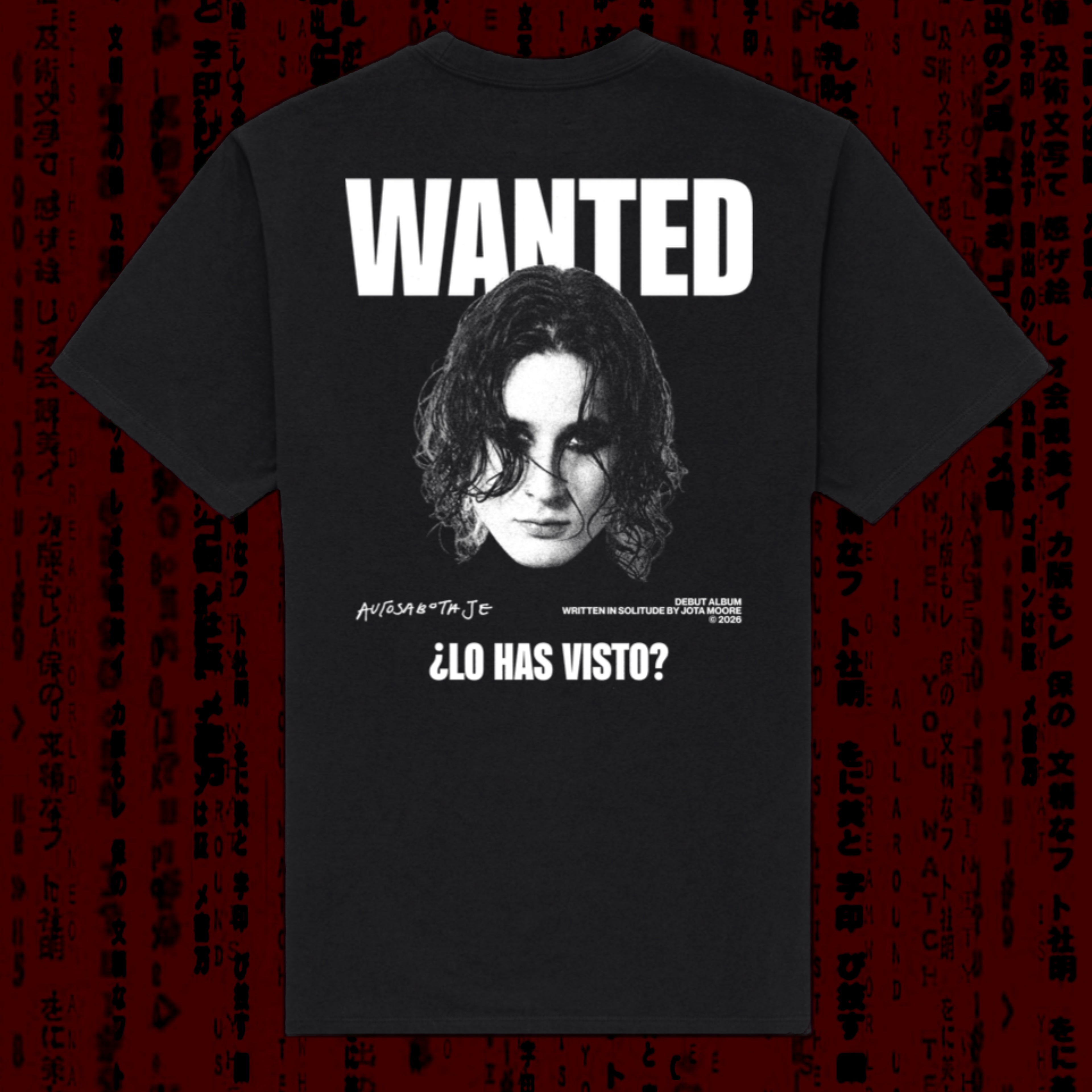 WANTED T-SHIRT NEGRA